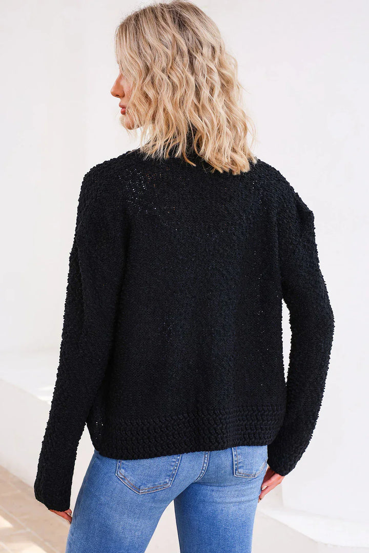 Cardigan à ouverture frontale couleur unie