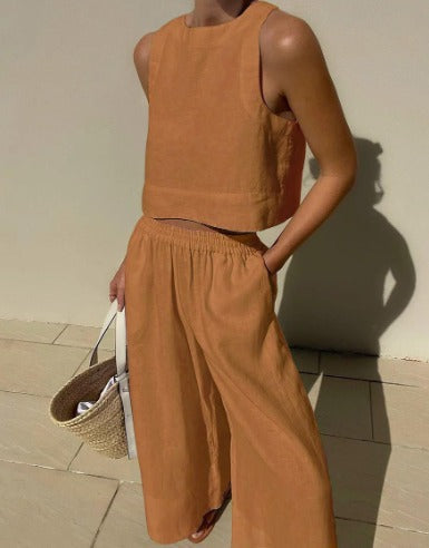 Ensemble Deux Pièces Classique – Essentiel Fluide et Élégant pour le Confort au Travail et le Style Urbain le Week-end
