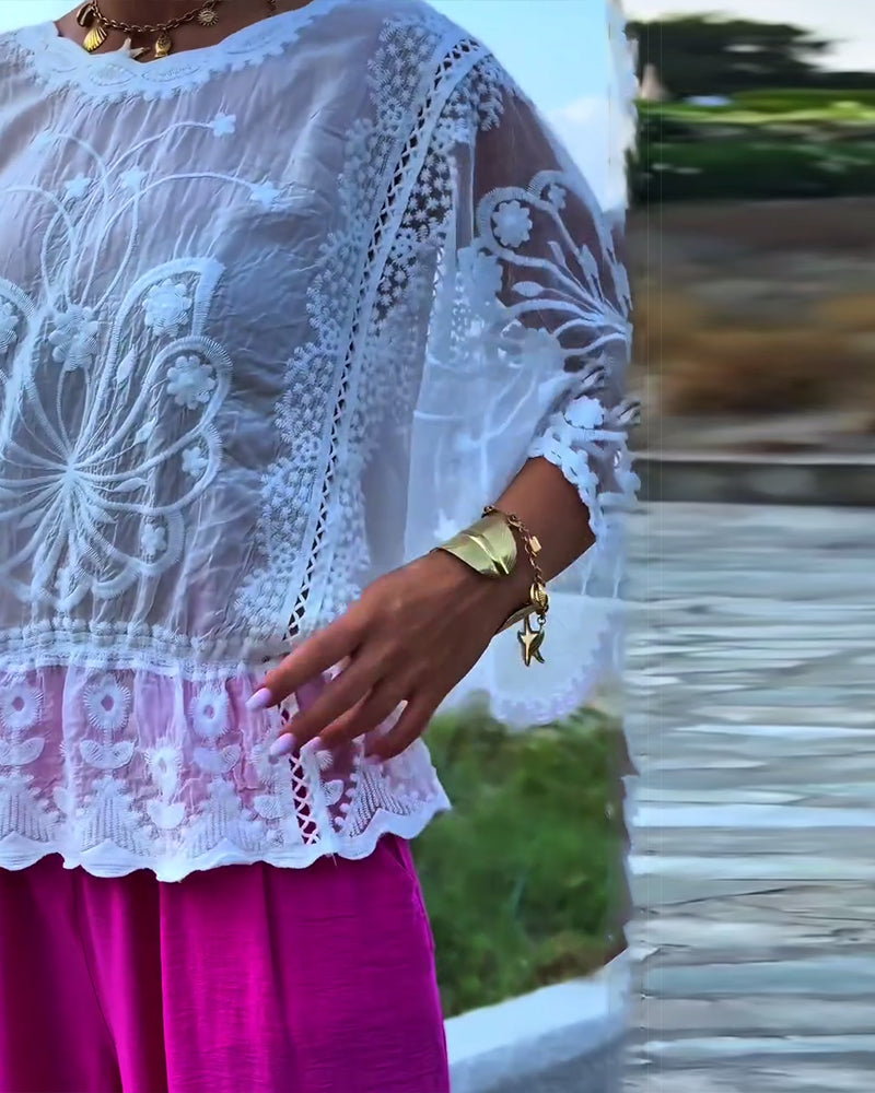 Blouse tendance couleur unie