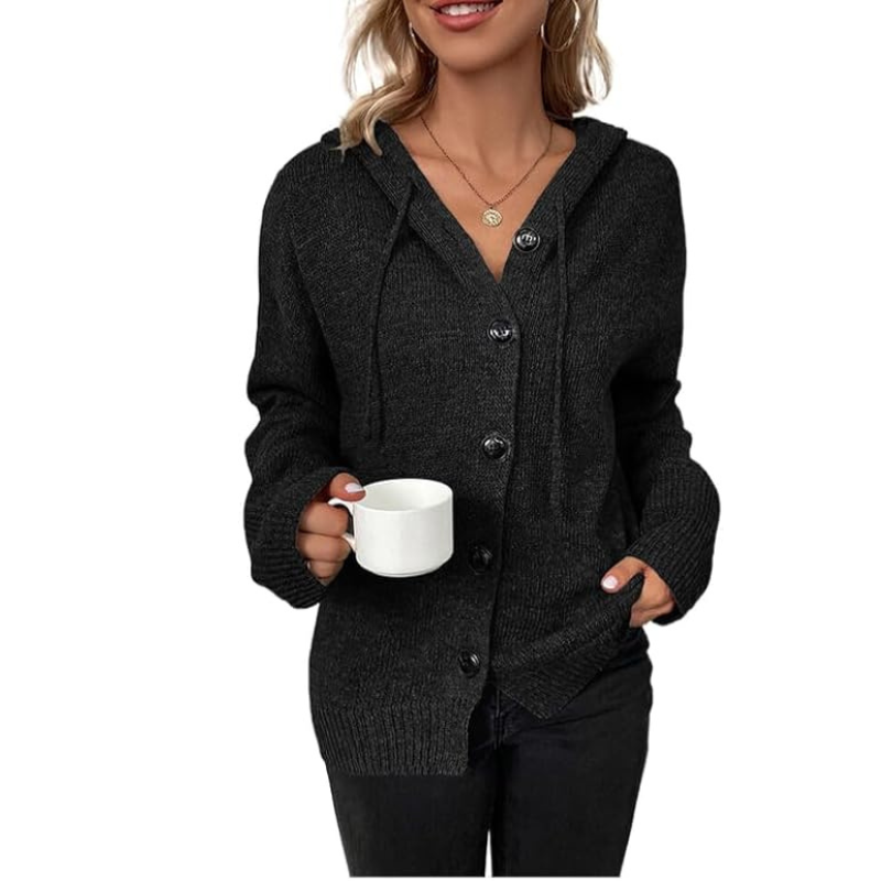 Cardigan boutonné chaud en maille pour femmes