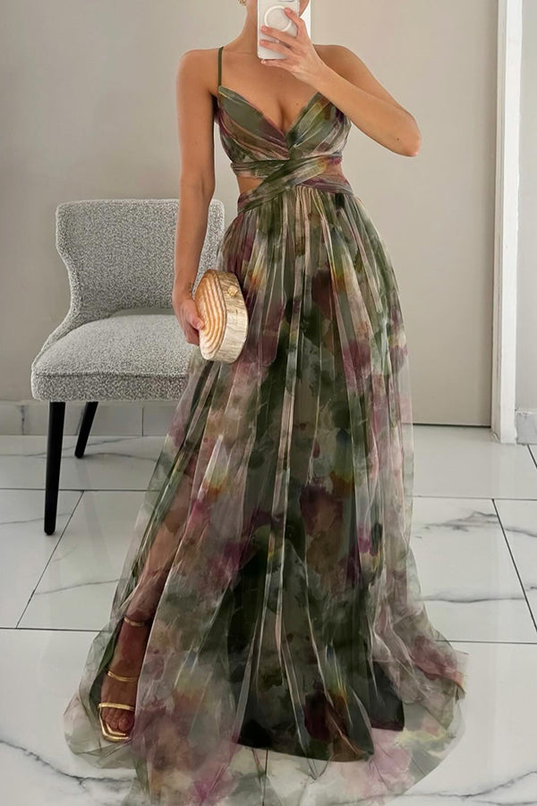 Robe longue féminine sans manches pour femme