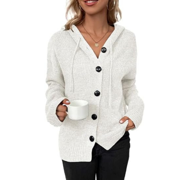 Cardigan boutonné chaud en maille pour femmes