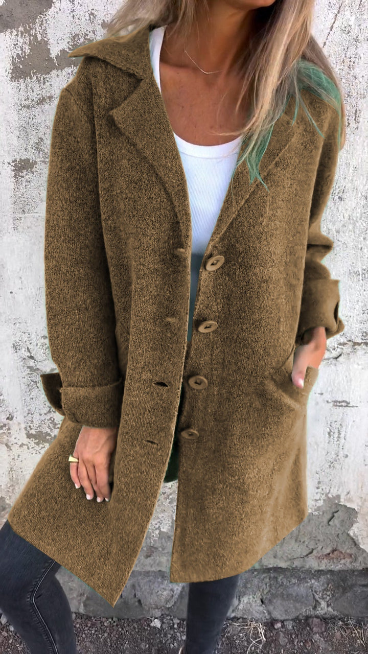 Veste longue en tricot décontractée