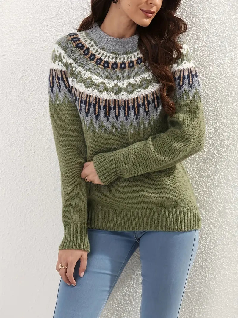 Pull tendance à motifs pour femme