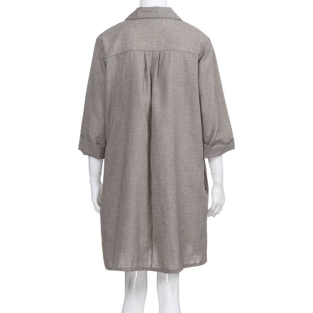 Robe à col chemisier et manches