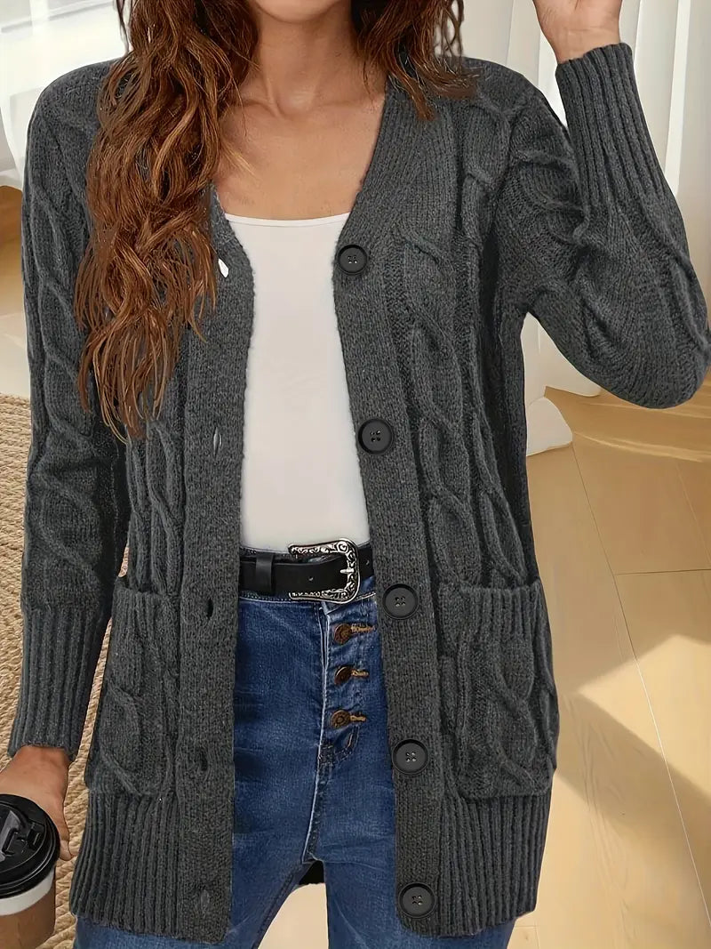 Cardigan élégant à col V pour femme