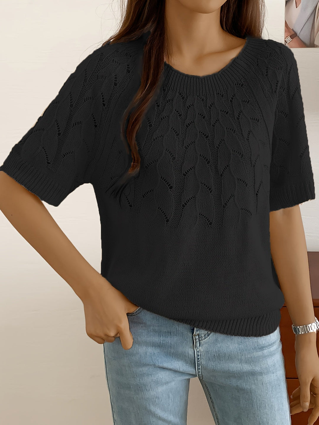 Haut en maille ajourée Chic