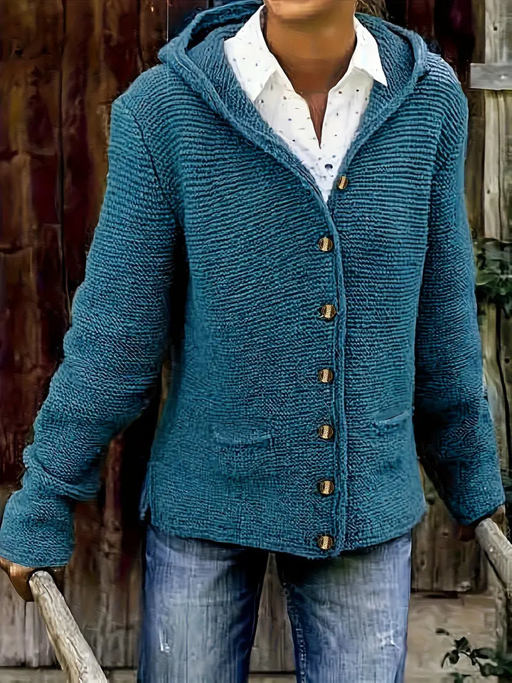 Cardigan élégant à manches longues et à capuche