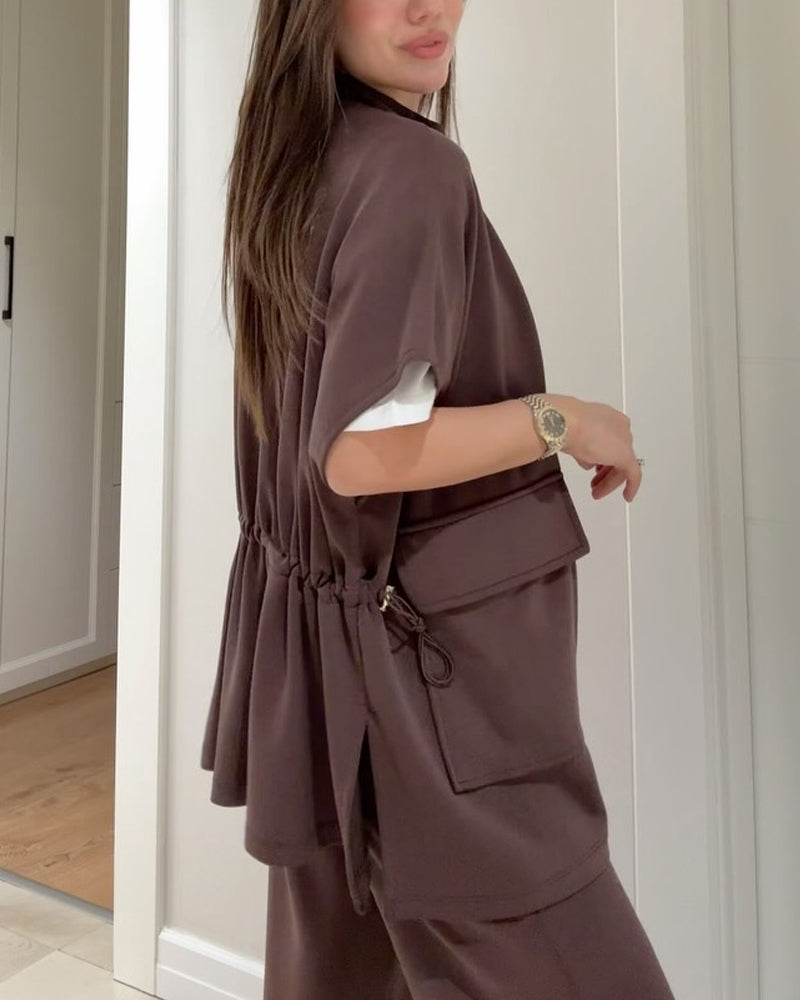 Ensemble Chic Top et Pantalon avec Taille Extensible