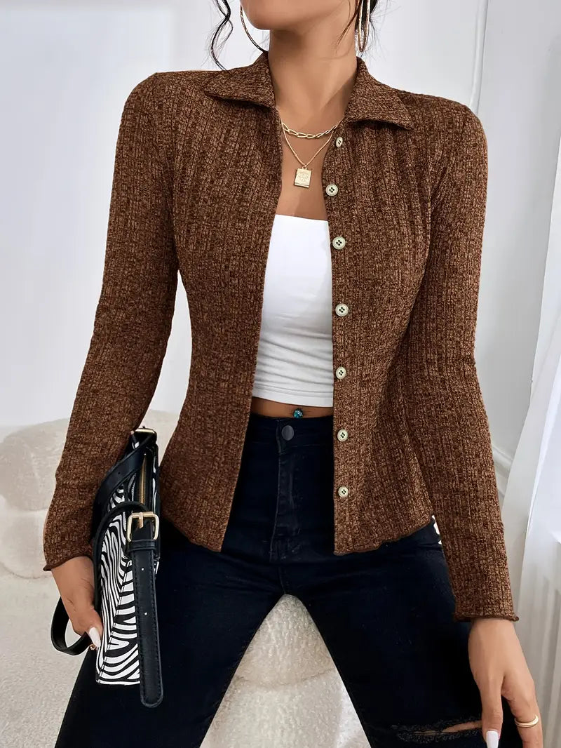 Cardigan en maille de polyester pour femme