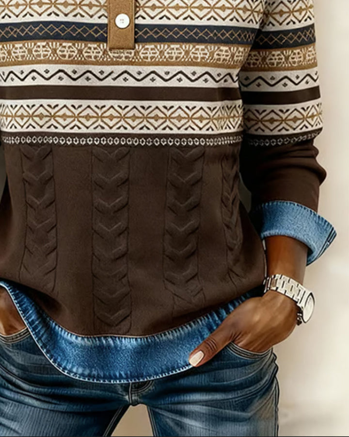 Sweat-shirt à col boutonné