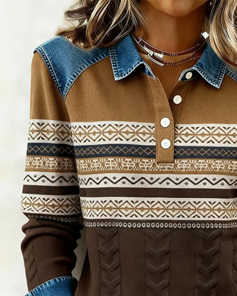 Sweat-shirt à col boutonné