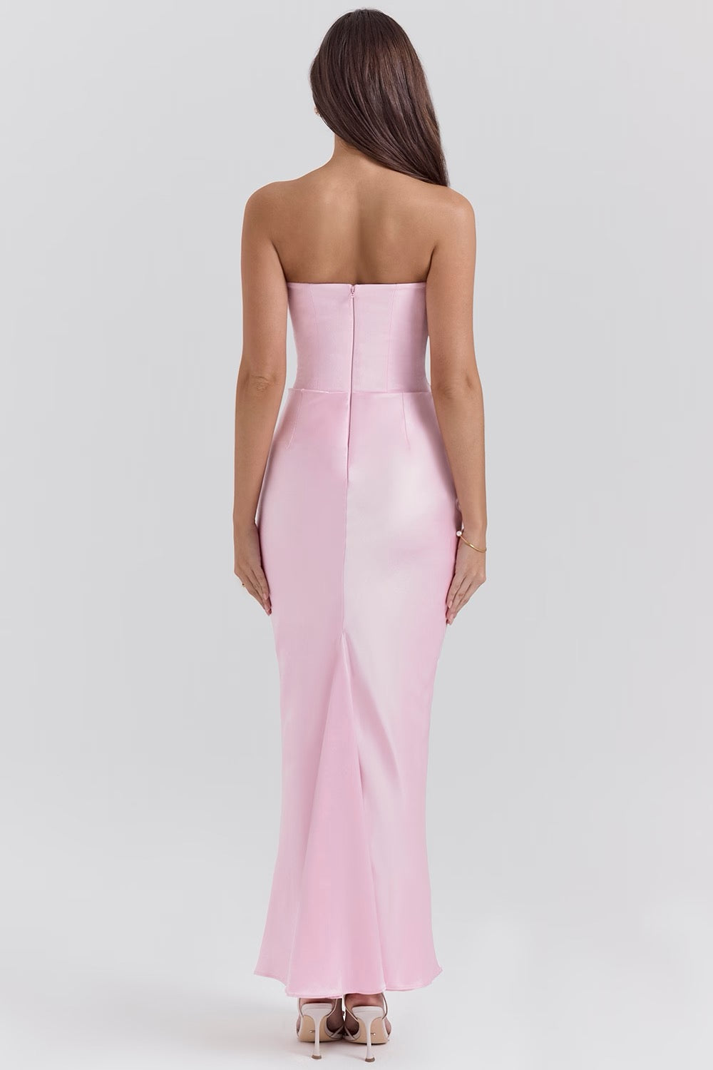 Robe de soirée bustier rétro élégante et unie