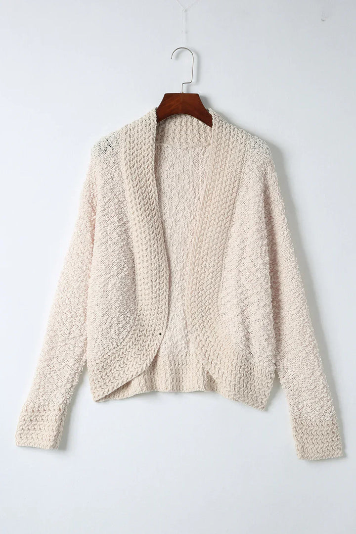 Cardigan à ouverture frontale couleur unie
