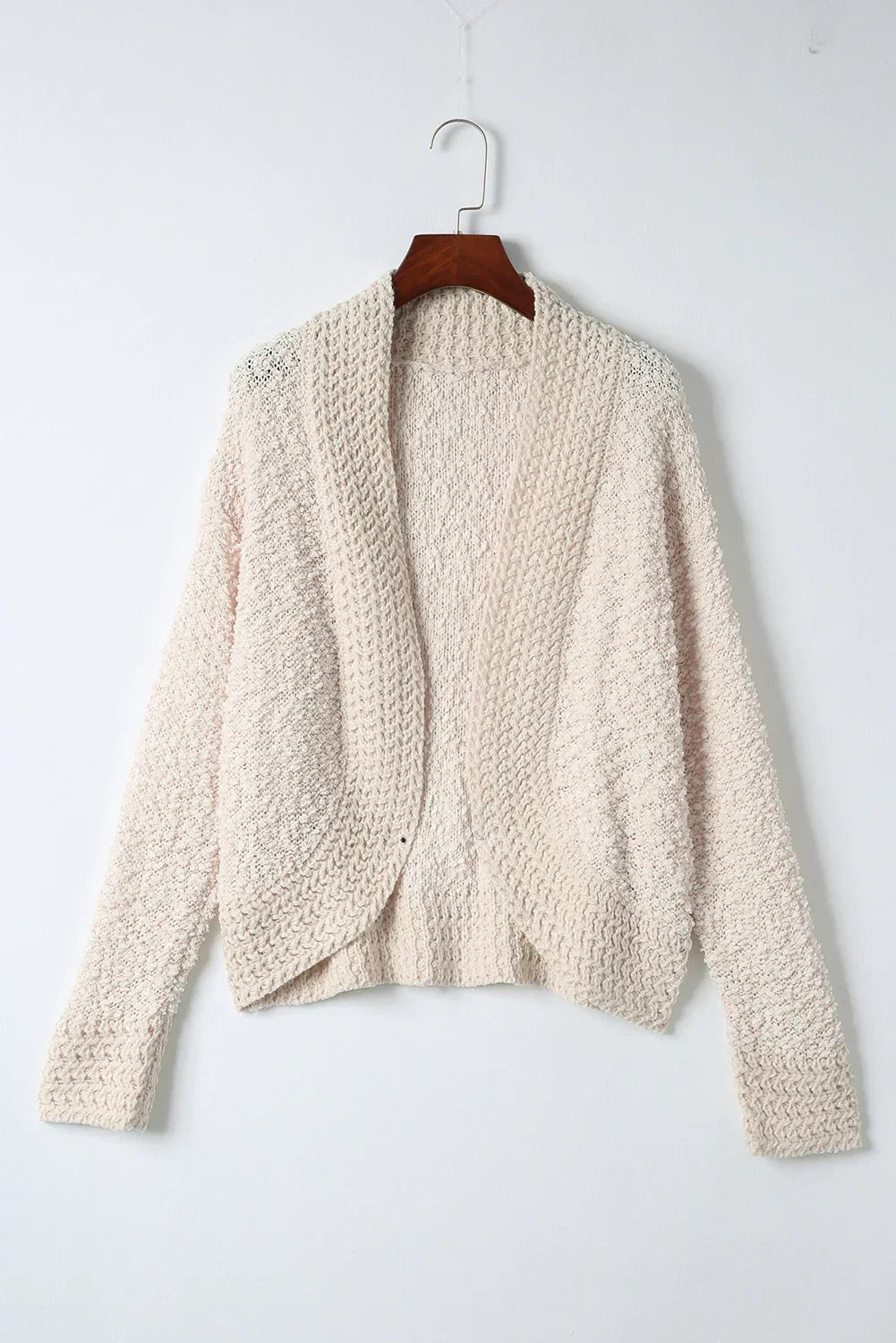 Cardigan à ouverture frontale couleur unie