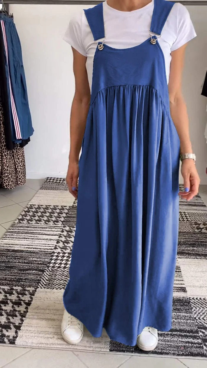 Robe décontractée à couleur unie avec bretelles