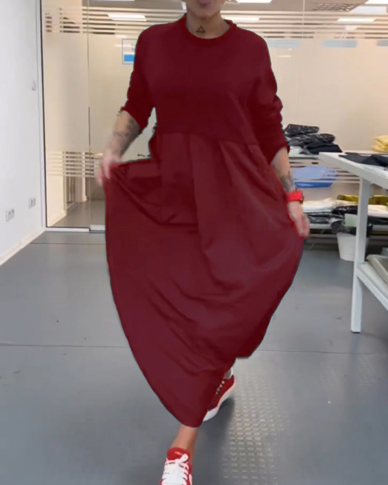 Robe longue décontractée unie