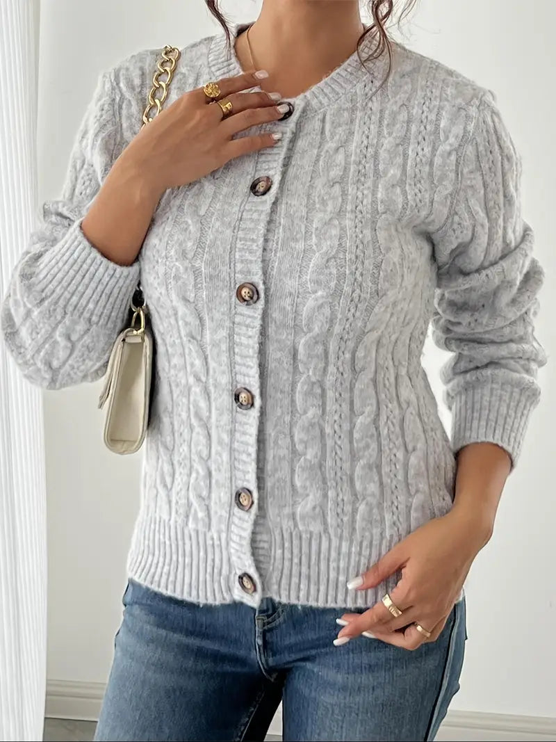 Cardigan en maille torsadée pour femme