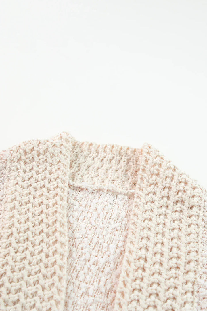 Cardigan à ouverture frontale couleur unie