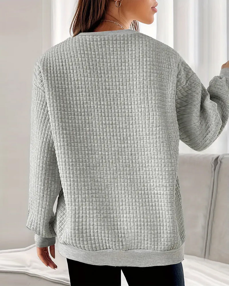Sweat-shirt à manches longues et imprimé cœurs