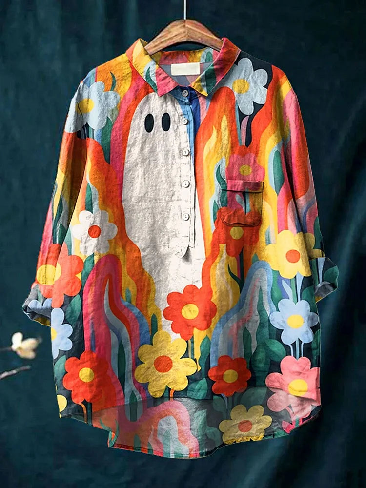 T-shirt graphique Spooky avec illustration de plante