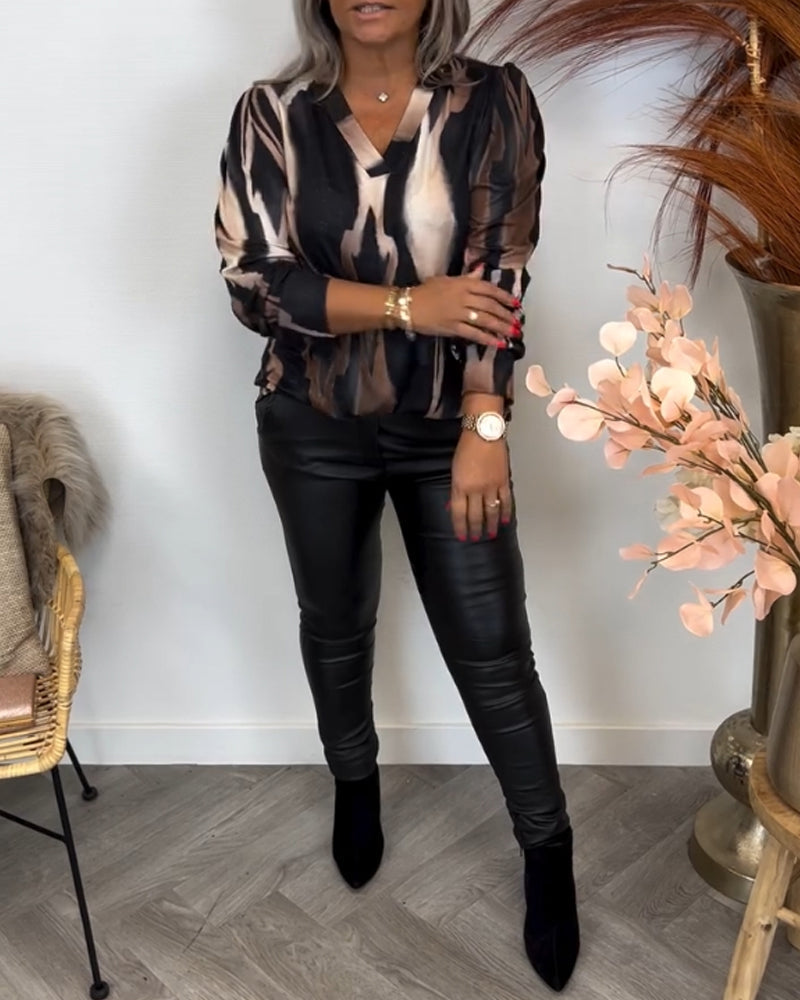 Blouse à revers contrasté