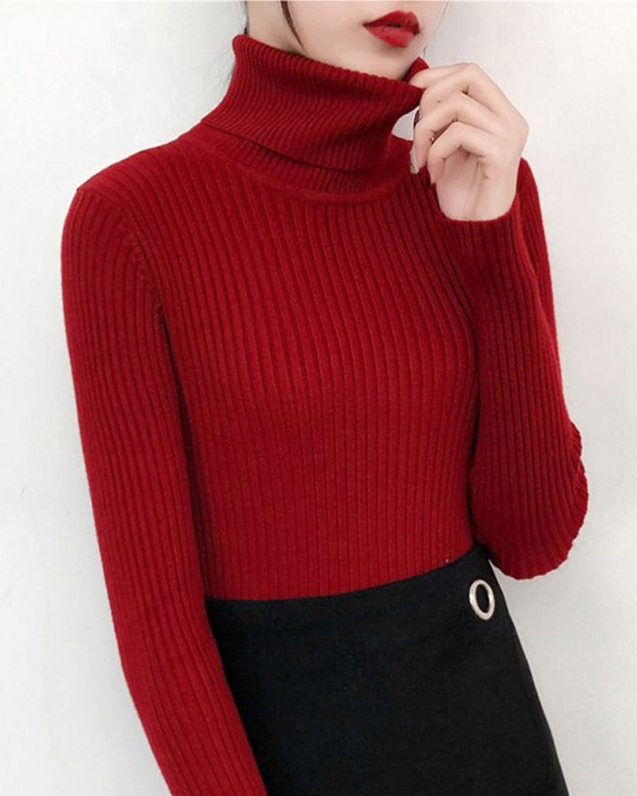 Sous-couche pull en maille à col montant