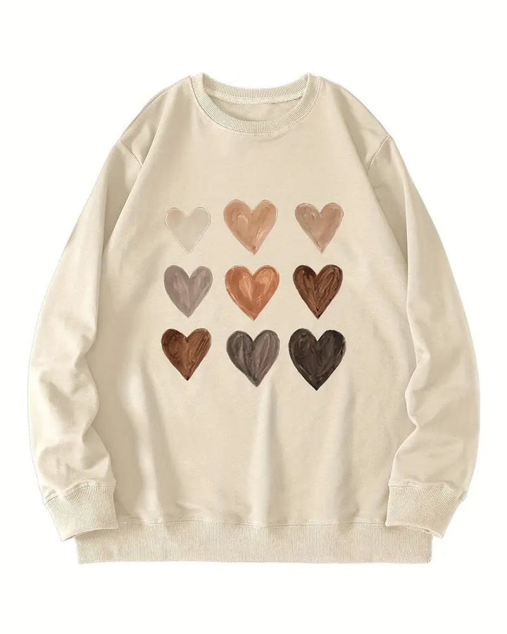 Sweat-shirt à cœurs colorés