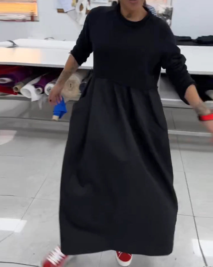 Robe longue décontractée unie
