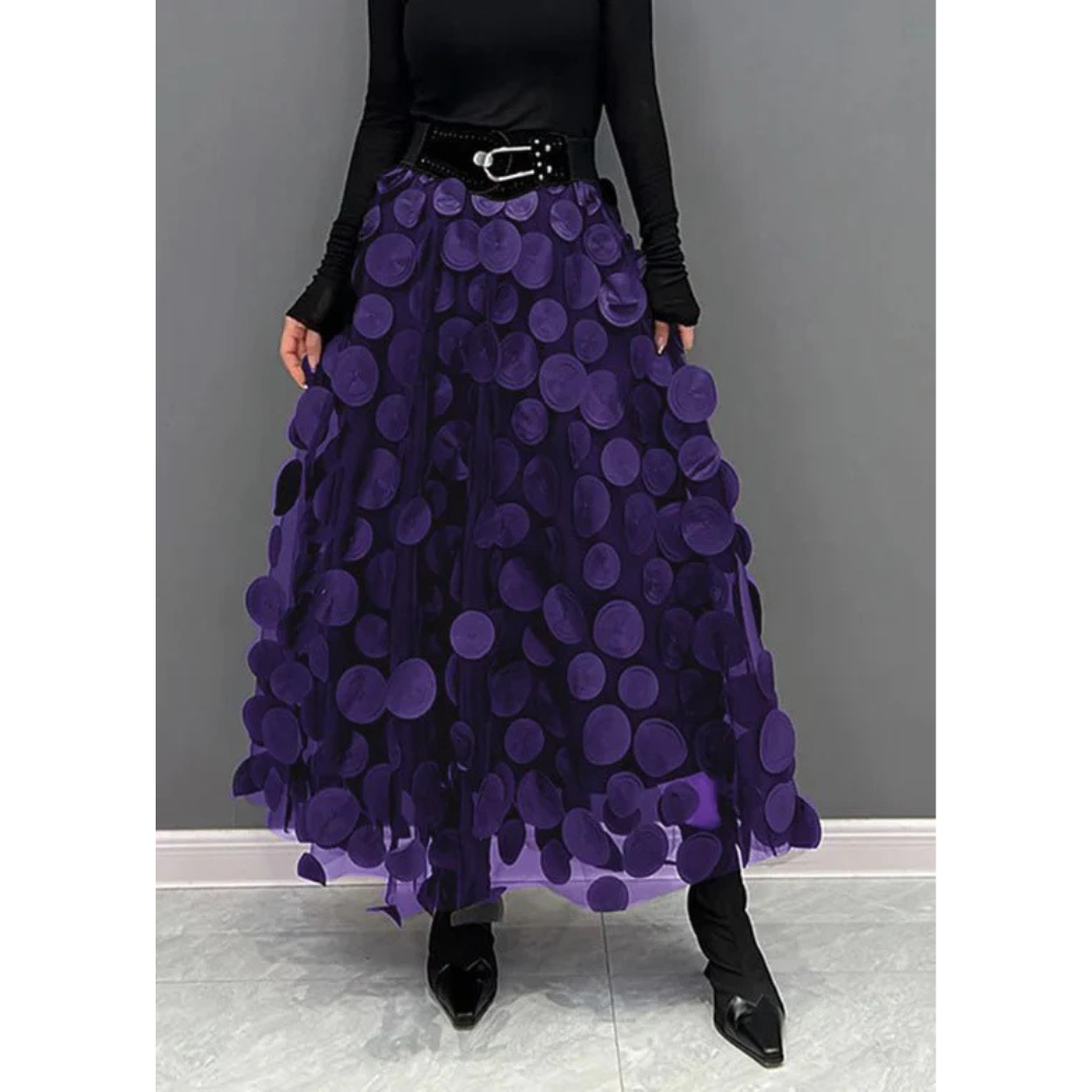 Jupe maxi à pois vintage classique