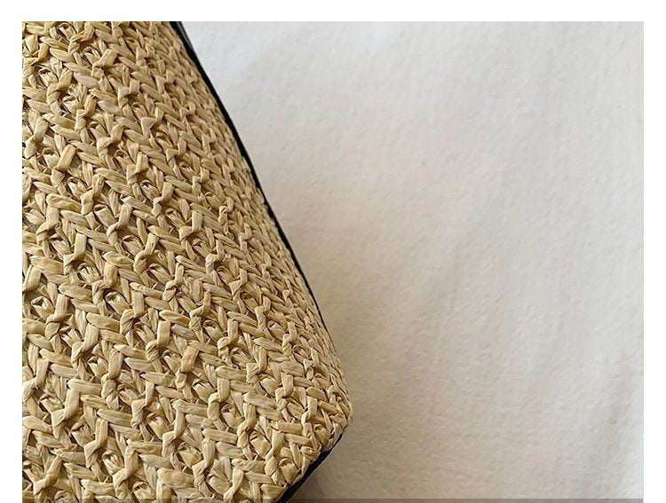 Sac de plage à bandoulière élégant en paille