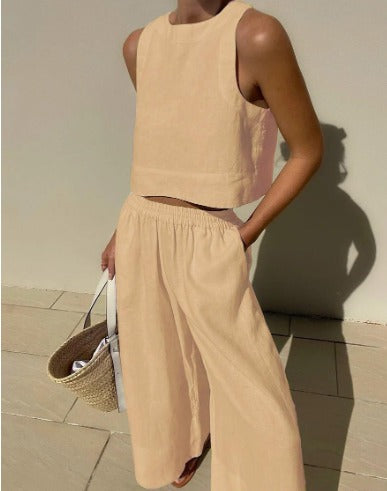 Ensemble Deux Pièces Classique – Essentiel Fluide et Élégant pour le Confort au Travail et le Style Urbain le Week-end