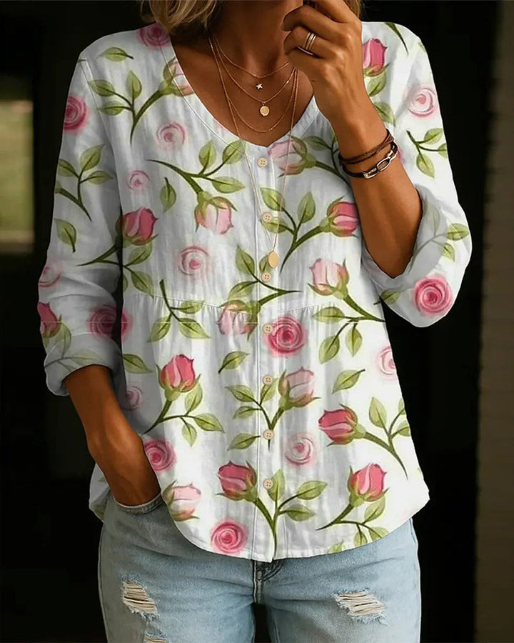 Blouse ample à imprimé floral