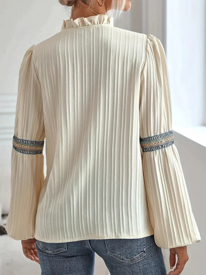 Blouse classique col en V au toucher léger
