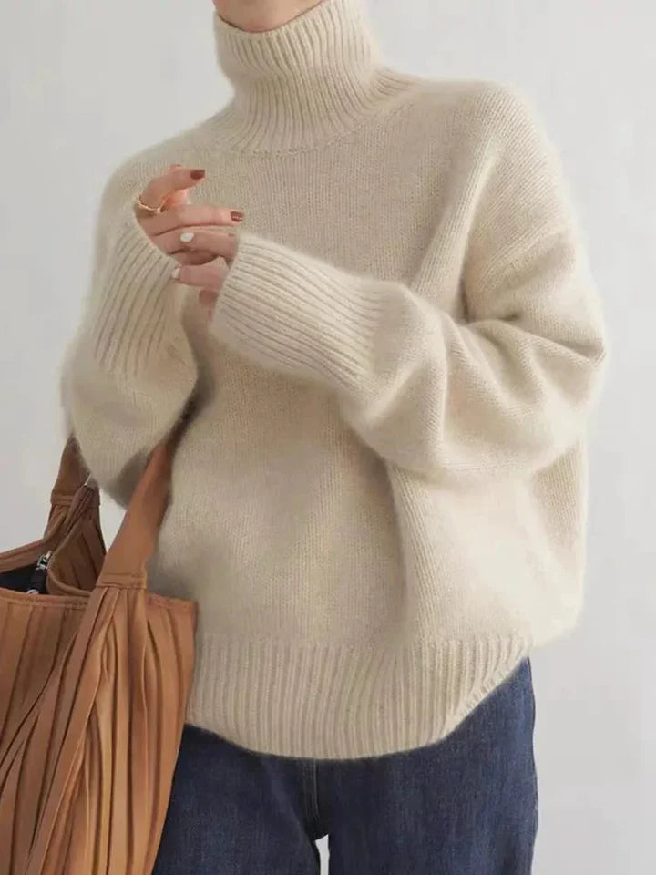 Pull à col roulé en cachemire, doux et élégant