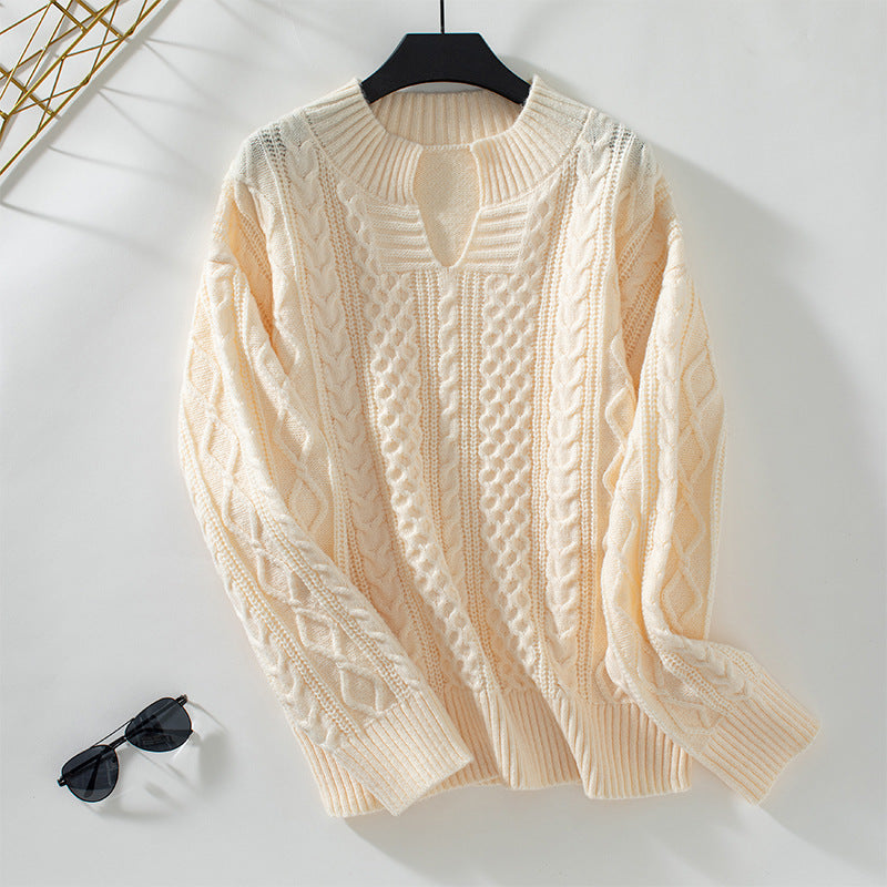 Drizzle pull‑over en maille torsadée