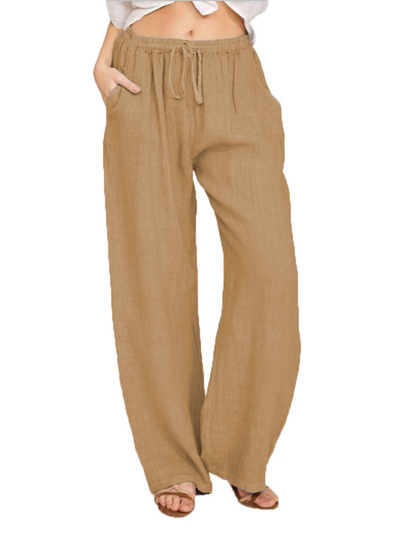 Pantalons coupe droite en Ice Silk pour femmes
