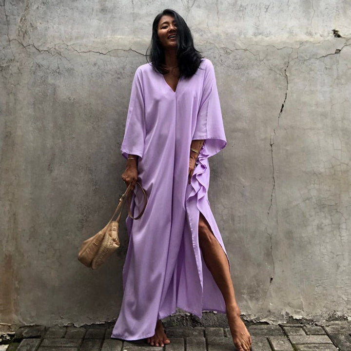 Robe midi à coupe décontractée pour les vacances