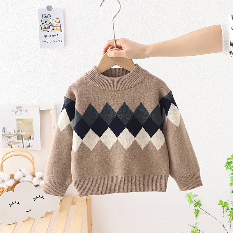 Pull enfant à carreaux