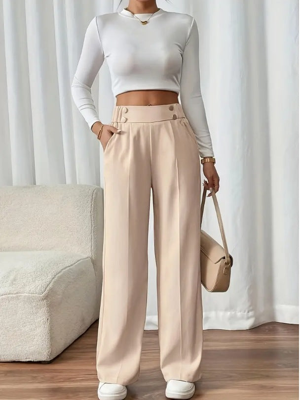 Pantalon taille haute élégant