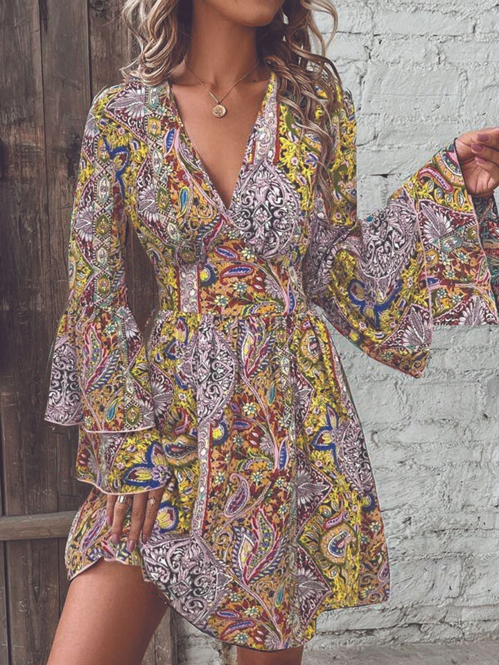 Robe évasée à imprimé vintage