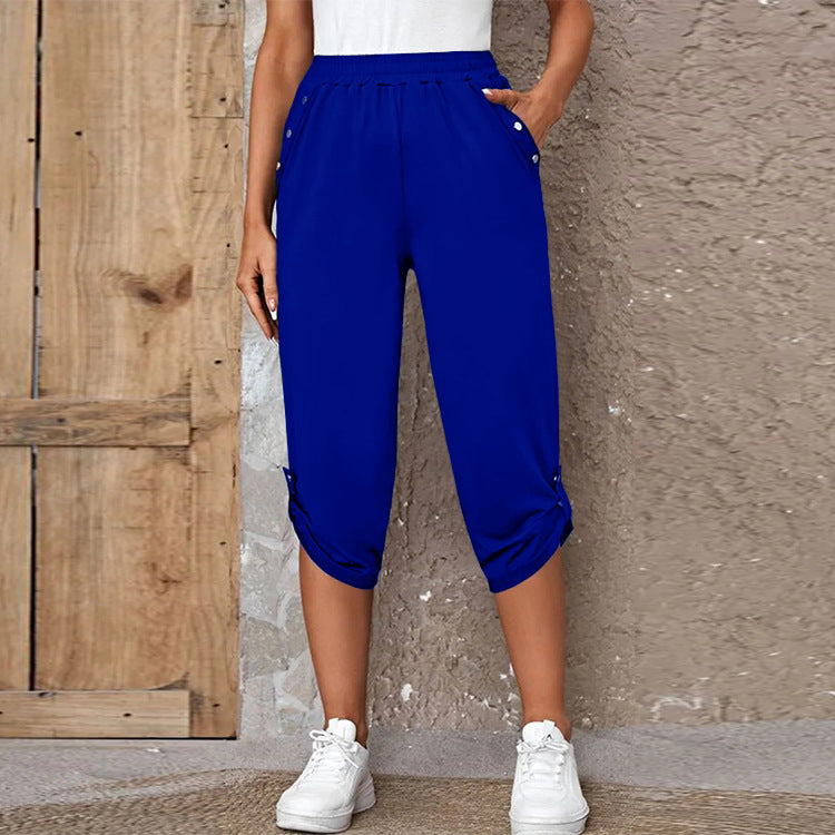 Pantalon décontracté élastique à sept points