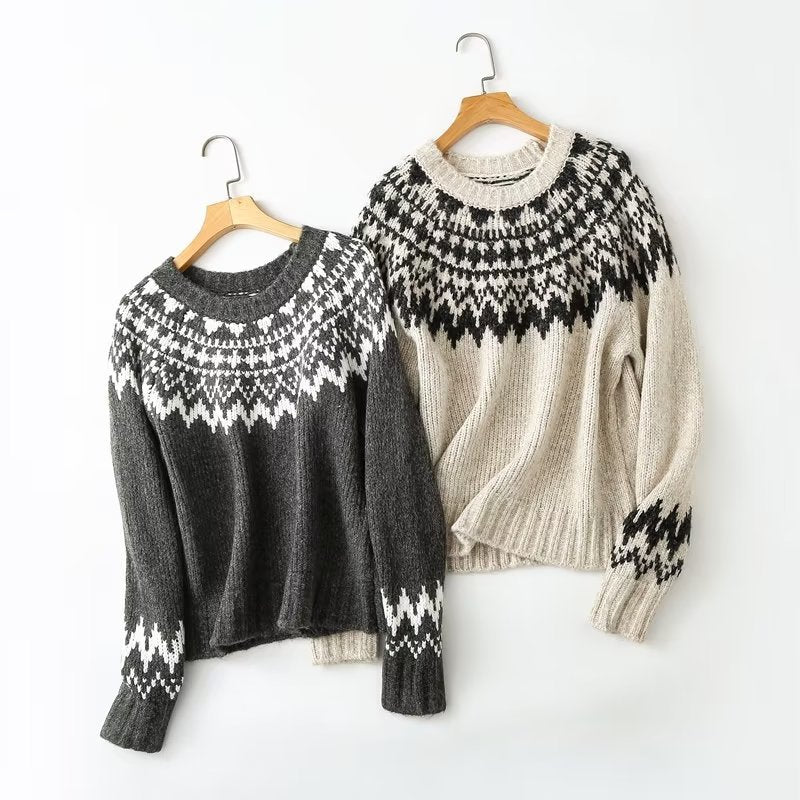 Pull chaud en grosse maille de laine
