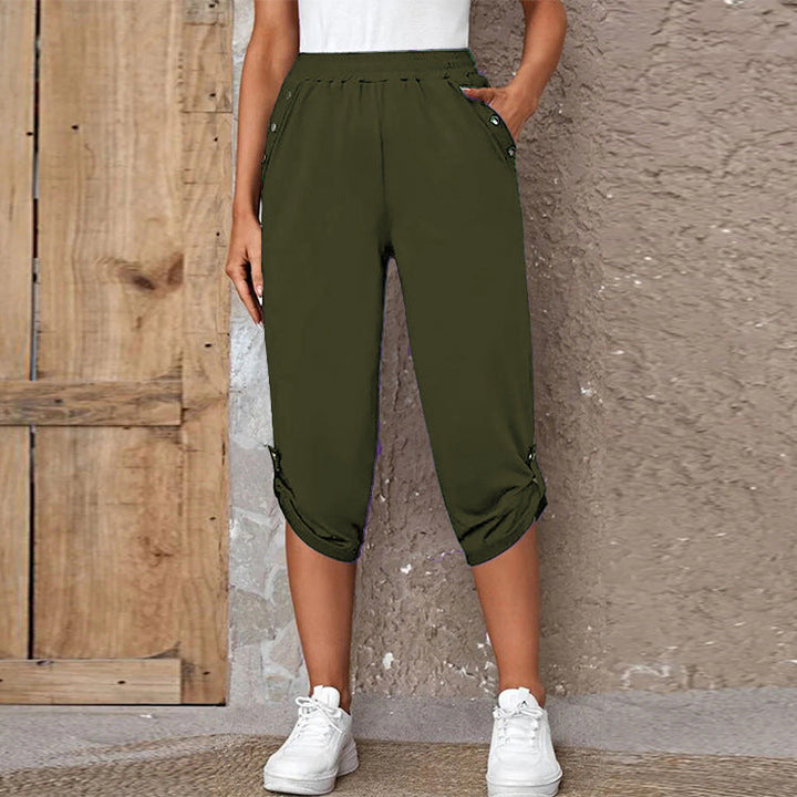 Pantalon décontracté élastique à sept points