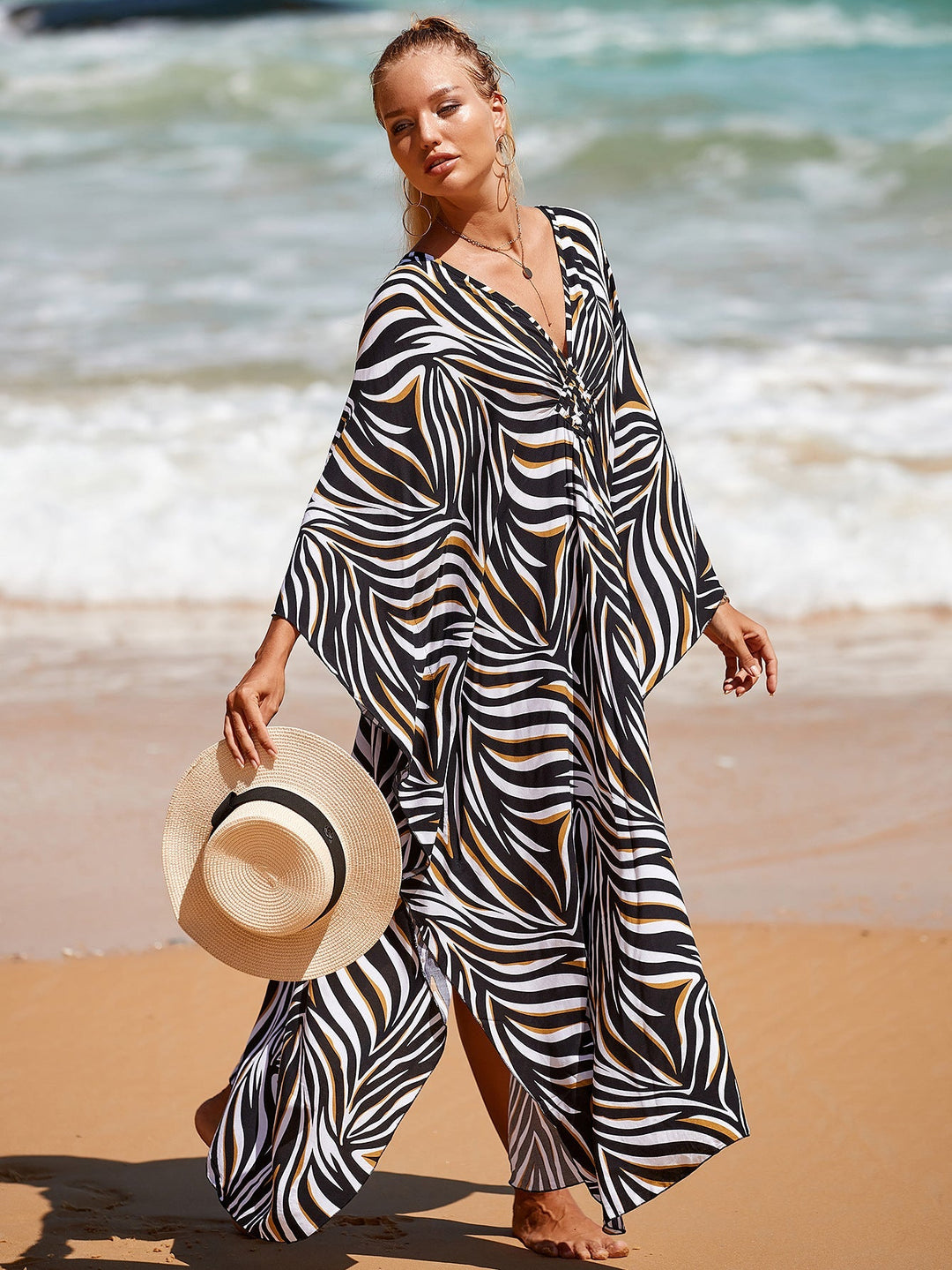 Robe en lin aérée, ton bois flotté
