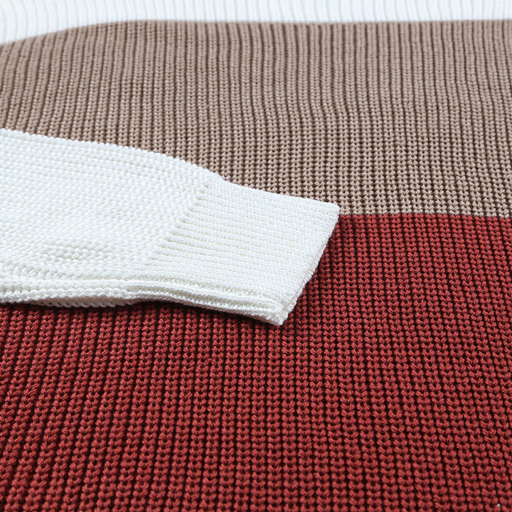 Pull en tricot à blocs de couleur pour femme
