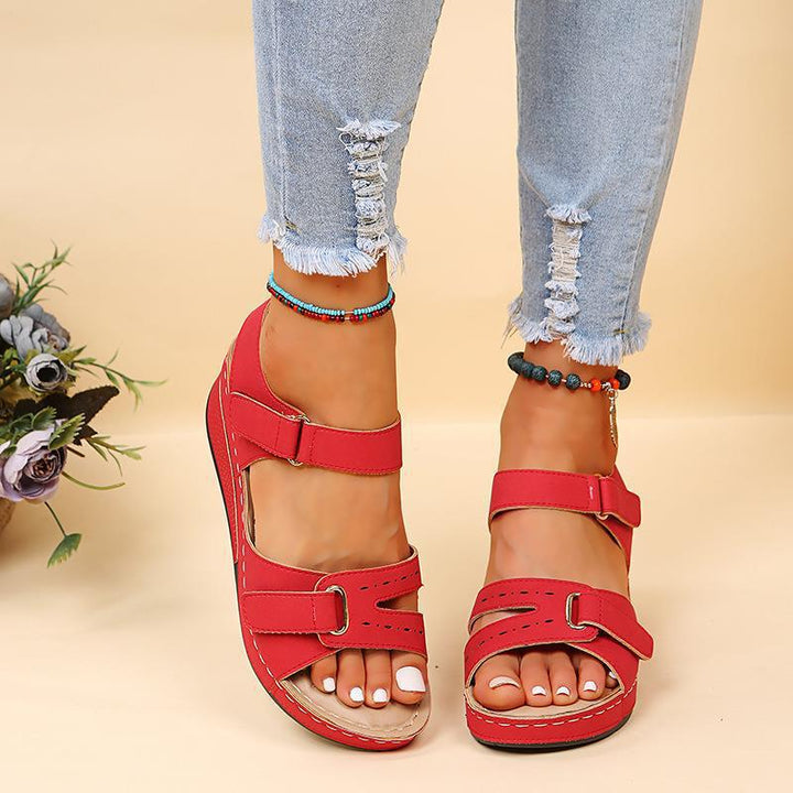 Sandales confortables à talon compensé