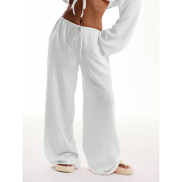 Pantalons coupe droite en Ice Silk pour femmes