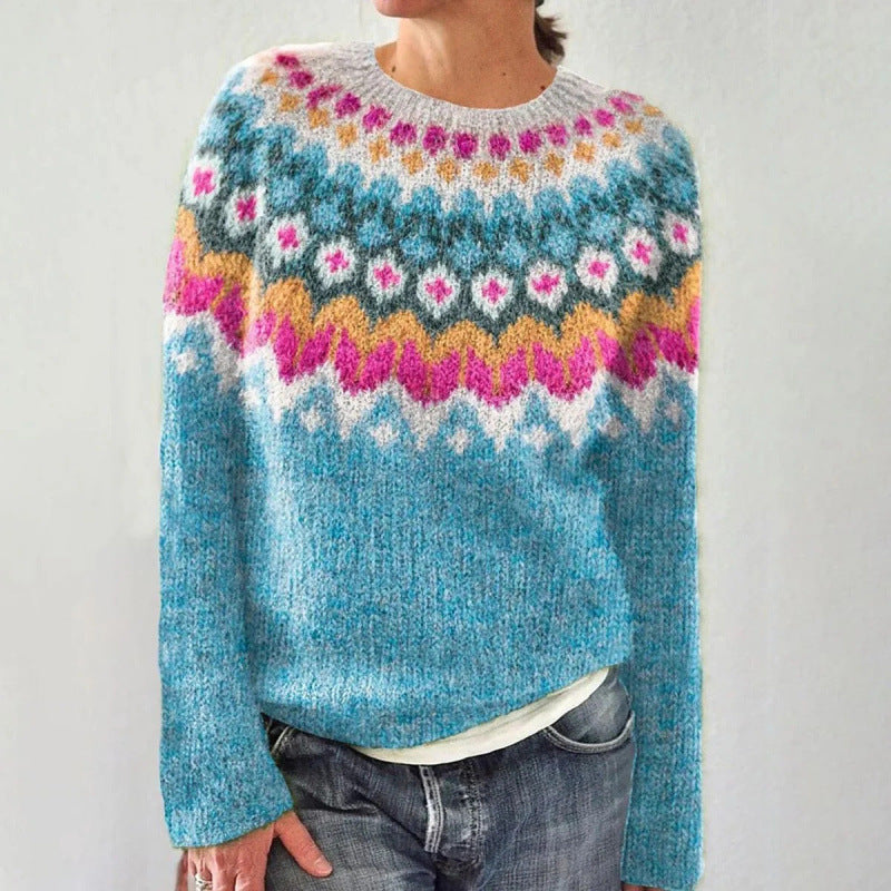 Pull à motif géométrique coloré