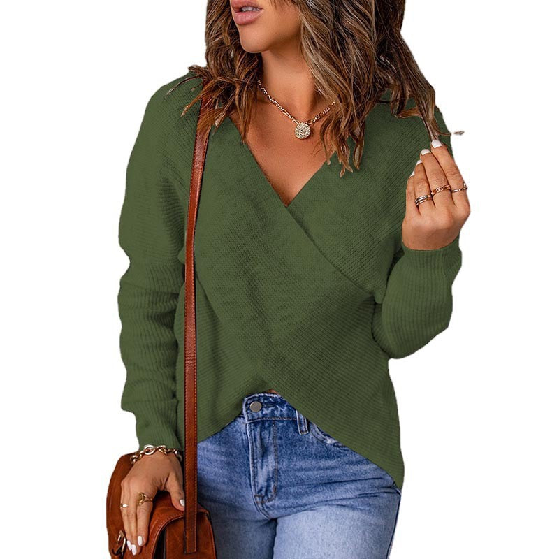 Pull à mailles croisées femme